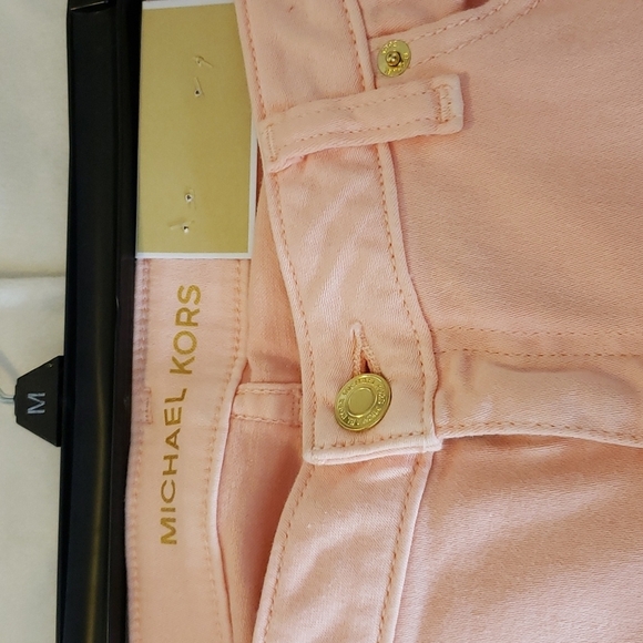 Michael Michael Kors Izzy Skinny Ankle Cropped Jeans Pant Dusty Coral Designer - Picture 2 of 14